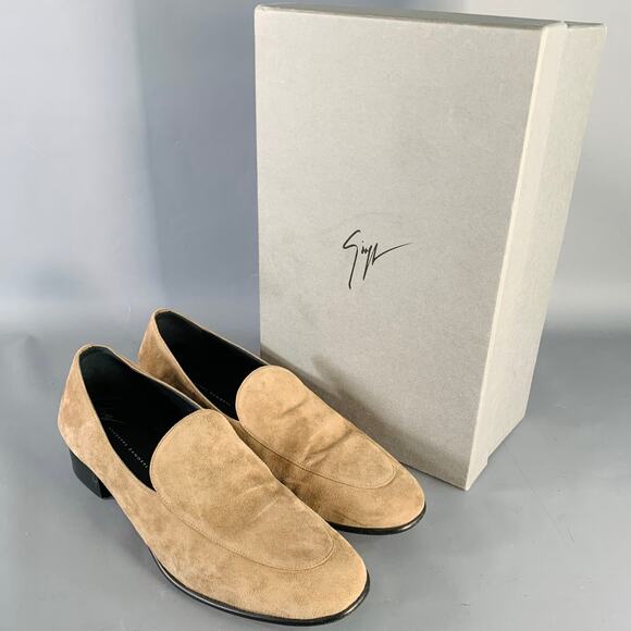 GIUSEPPE ZANOTTI Size 11 Camel Suede Slip On Loafers main image 4